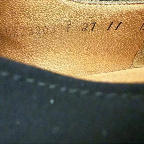 Salvatore Ferragamo Men's Black Canvas Derby Shoes Sz 11 D Made In Italy Casual - Picture 8 of 10